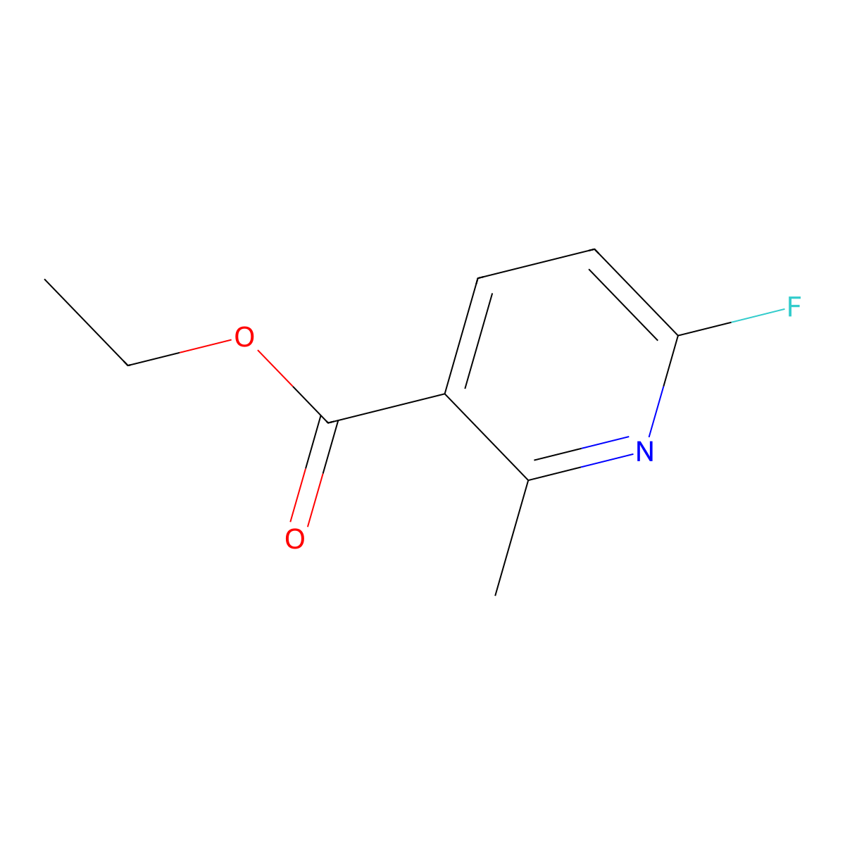 Ethyl 6-fluoro-2-methylnicotinate molecular structure, CAS 1227579-47-6