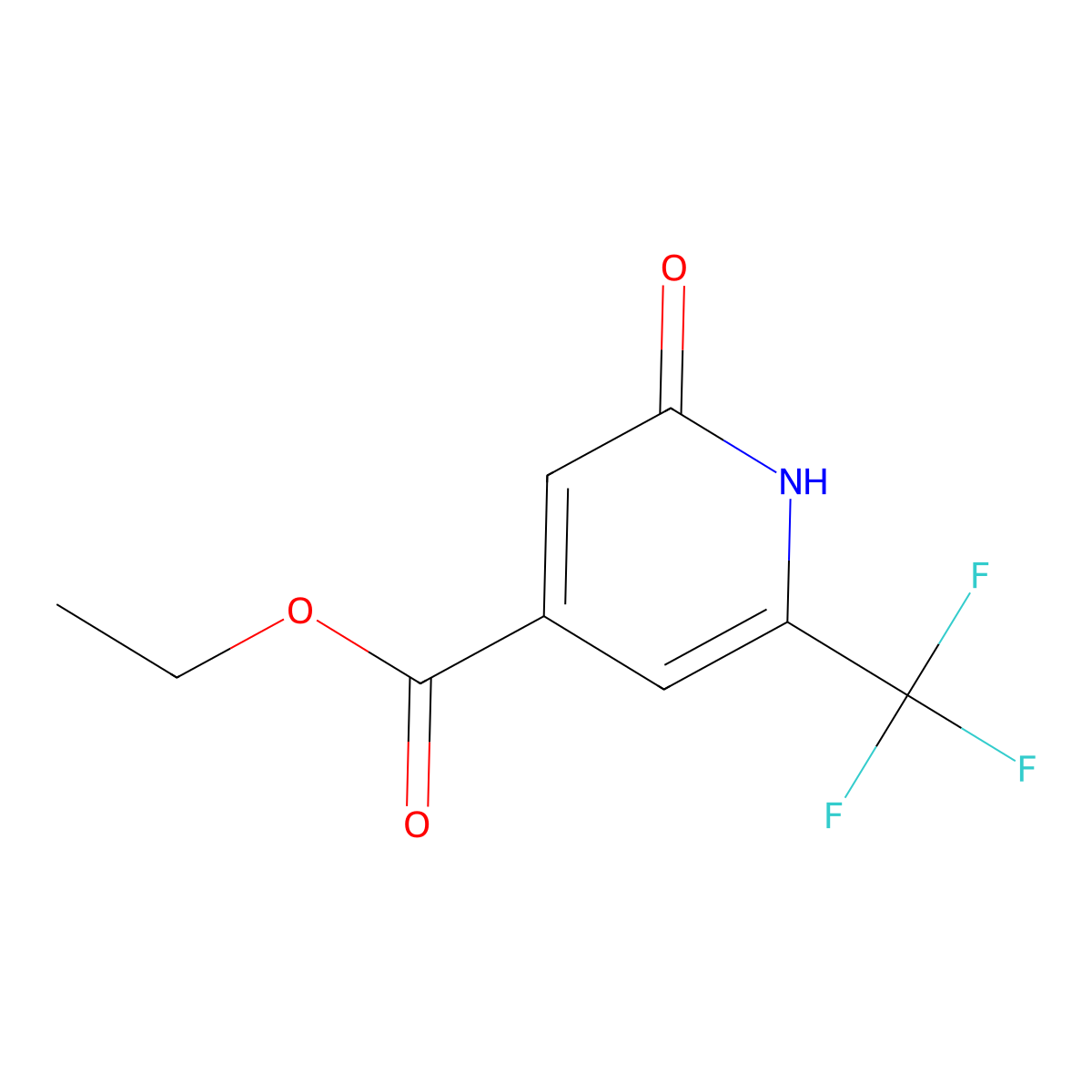 Ethyl 2-hydroxy-6-(trifluoromethyl)isonicotinate molecular structure, CAS 1227579-51-2