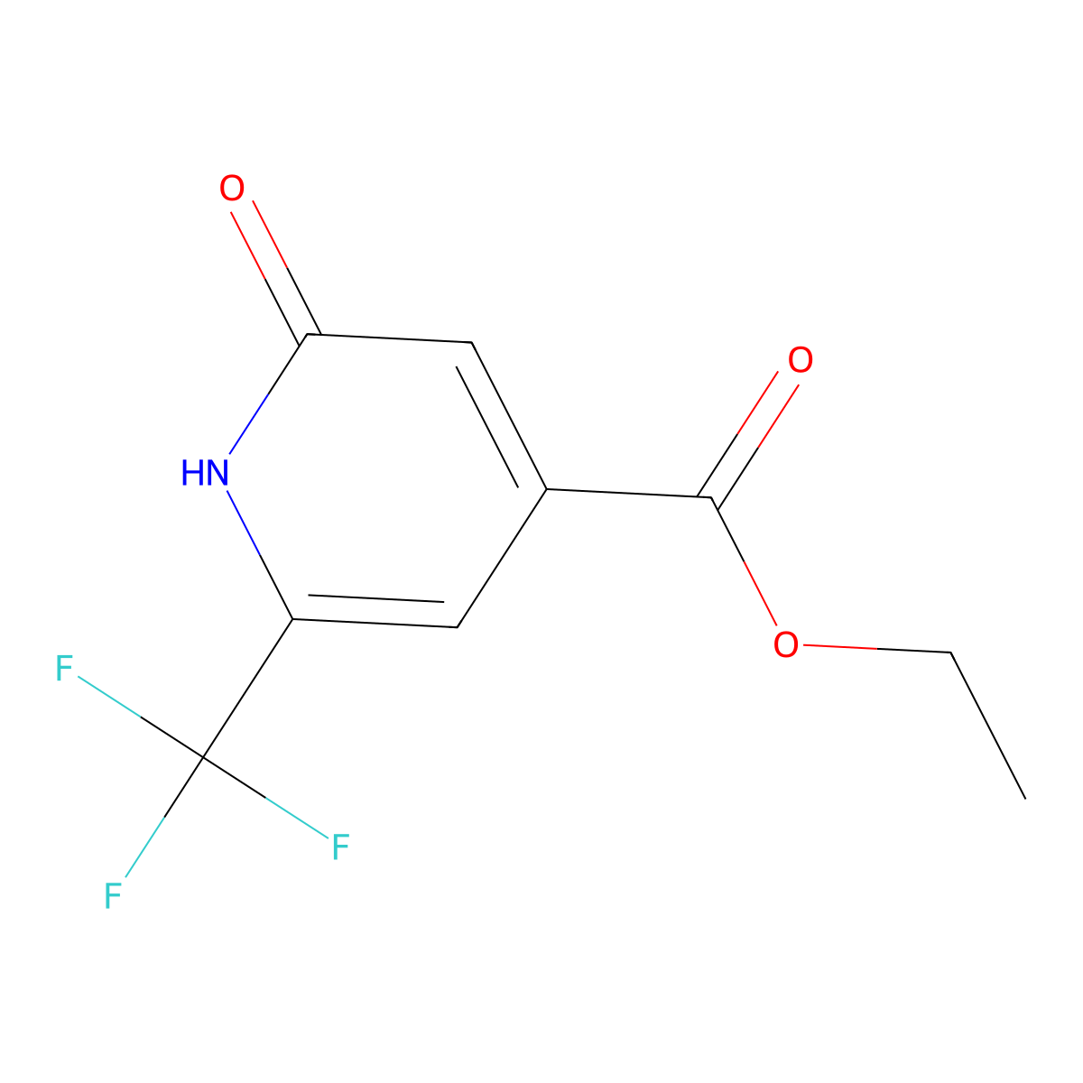 Ethyl 2-hydroxy-6-(trifluoromethyl)isonicotinate molecular structure, CAS 1227579-51-2