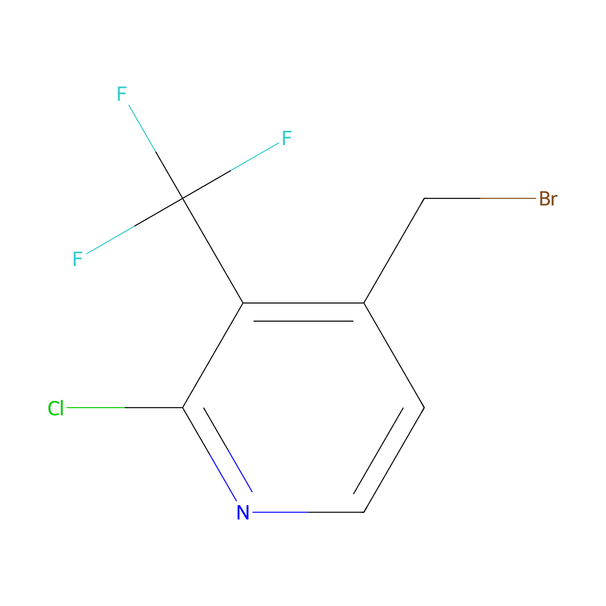 4-(Bromomethyl)-2-chloro-3-(trifluoromethyl)pyridine molecular structure, CAS 1227579-53-4