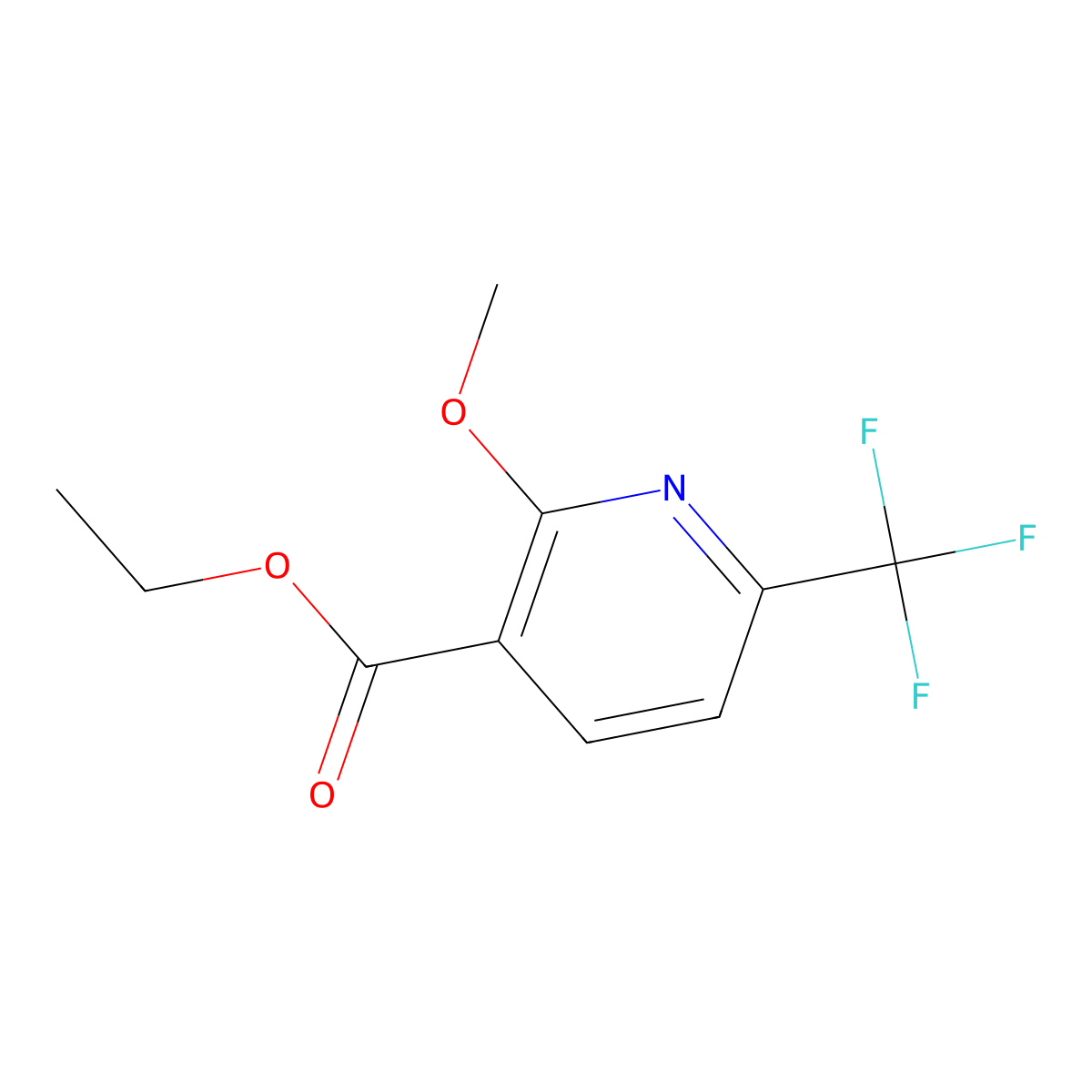Ethyl 2-methoxy-6-(trifluoromethyl)nicotinate molecular structure, CAS 1227579-55-6