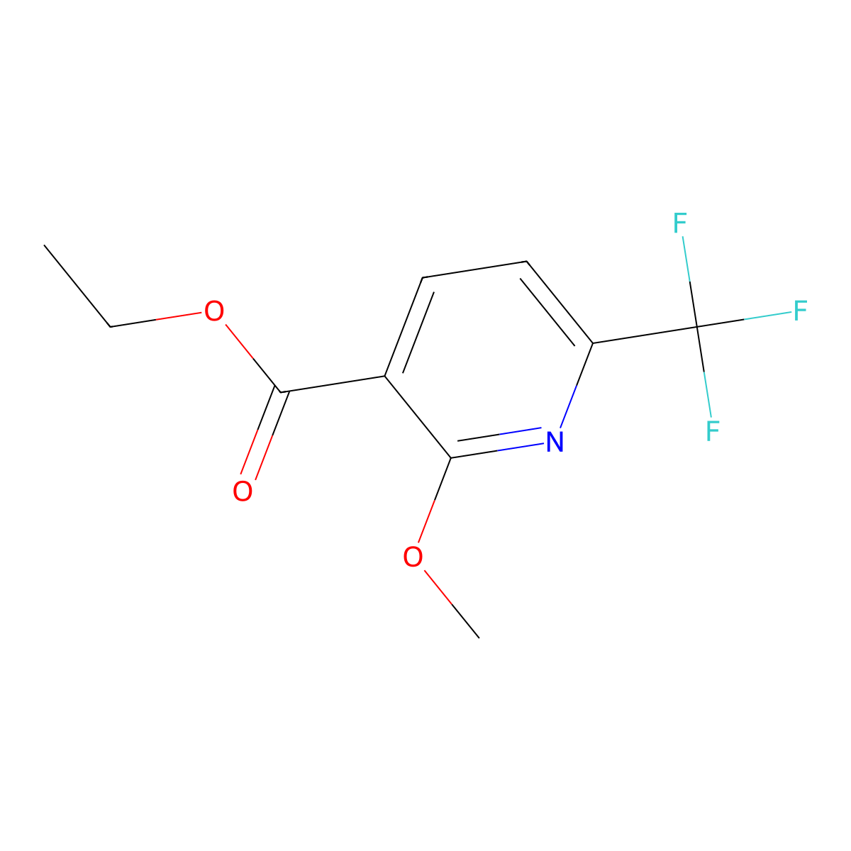 Ethyl 2-methoxy-6-(trifluoromethyl)nicotinate molecular structure, CAS 1227579-55-6