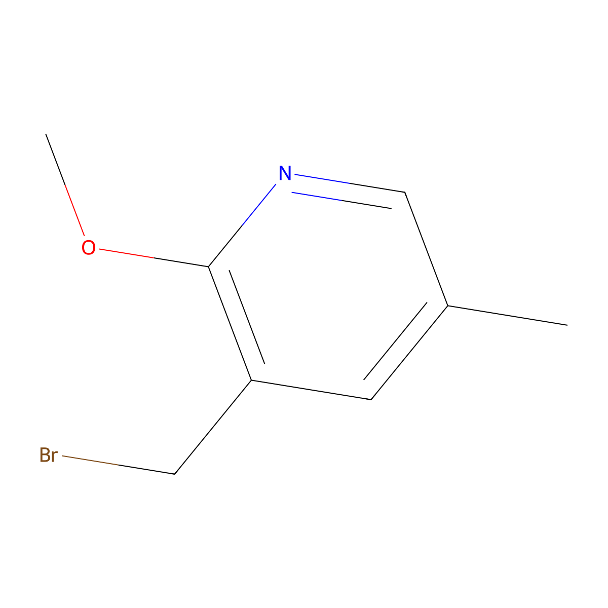 3-(Bromomethyl)-2-methoxy-5-methylpyridine molecular structure, CAS 1227579-77-2