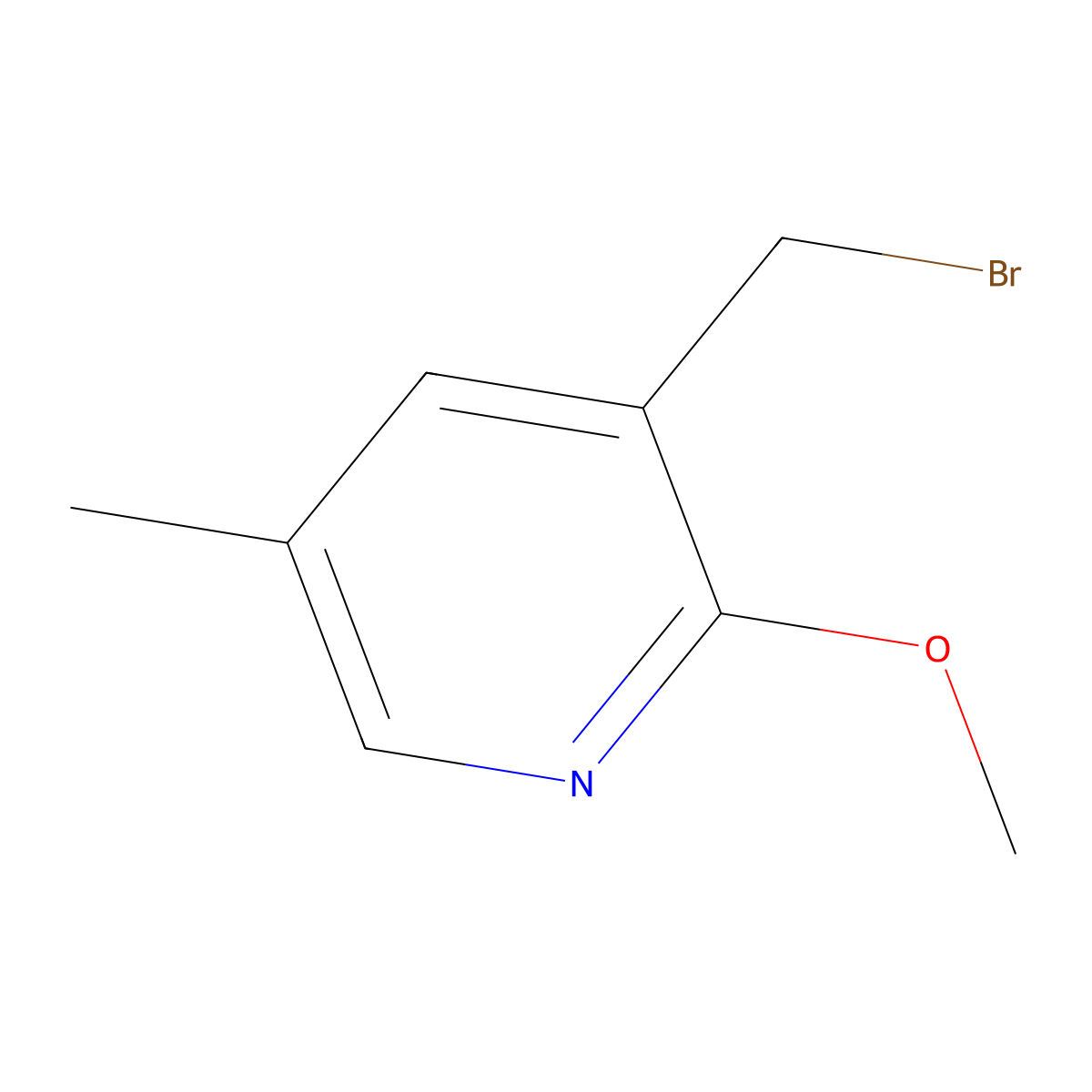 3-(Bromomethyl)-2-methoxy-5-methylpyridine molecular structure, CAS 1227579-77-2