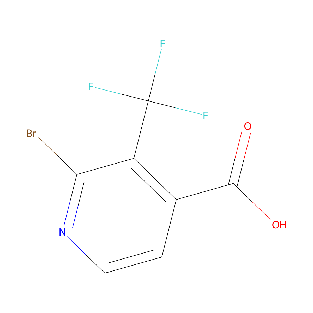 2-Bromo-3-(trifluoromethyl)isonicotinic acid molecular structure, CAS 1227579-93-2