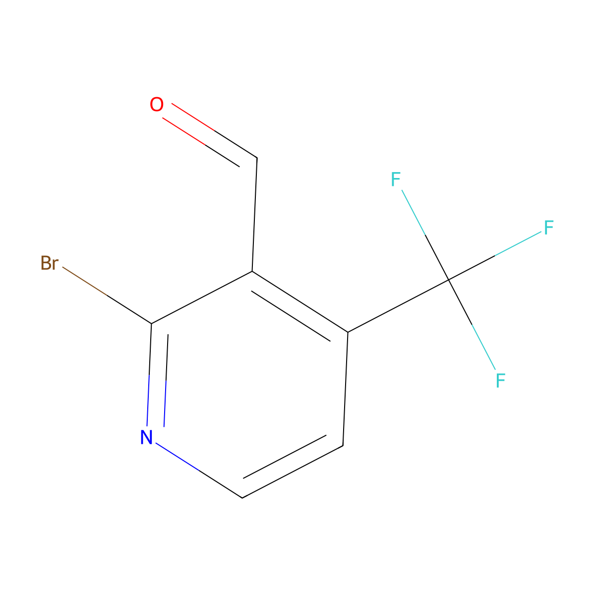 2-Bromo-4-(trifluoromethyl)pyridine-3-carbaldehyde molecular structure, CAS 1227579-95-4
