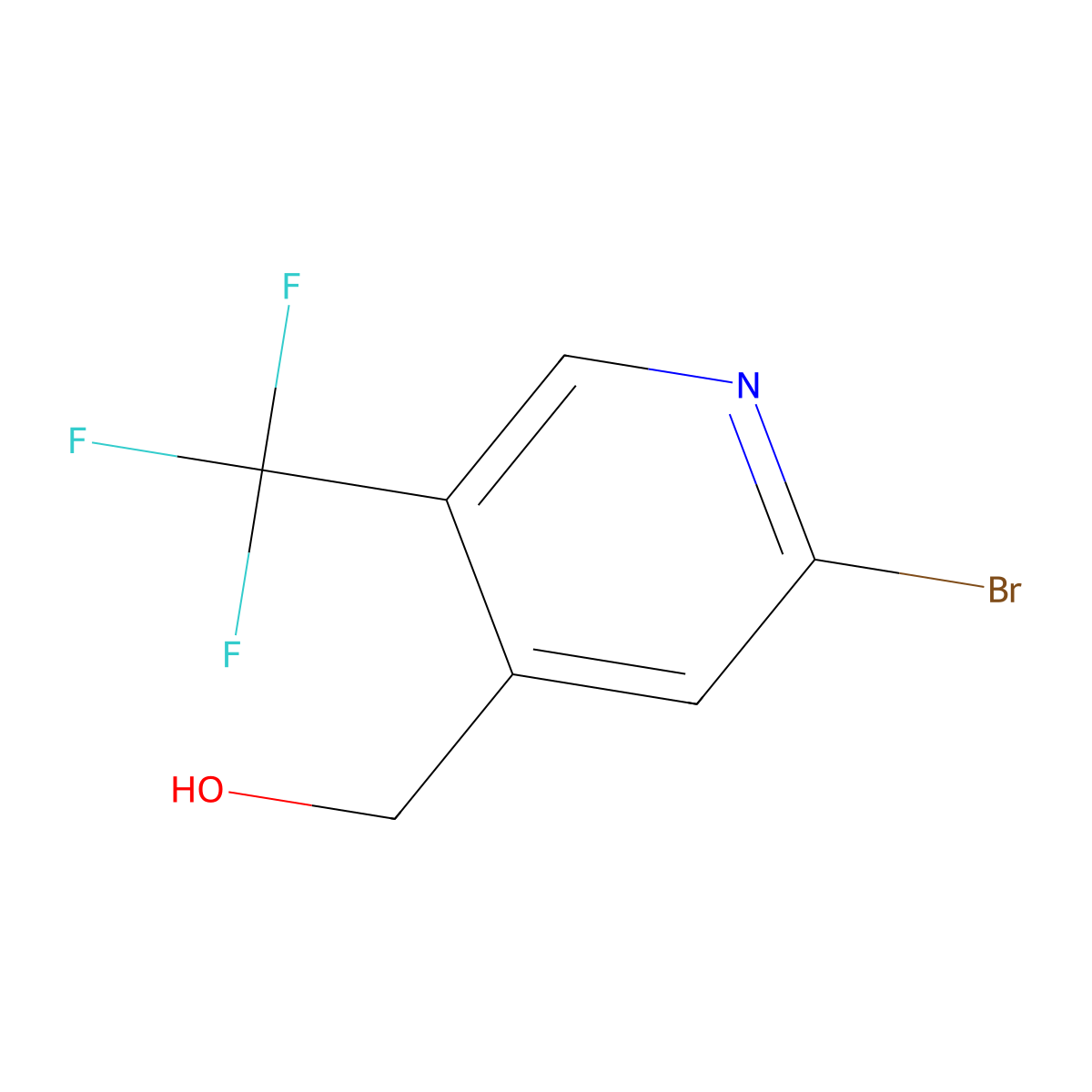 2-Bromo-5-(trifluoromethyl)pyridine-4-methanol molecular structure, CAS 1227580-02-0