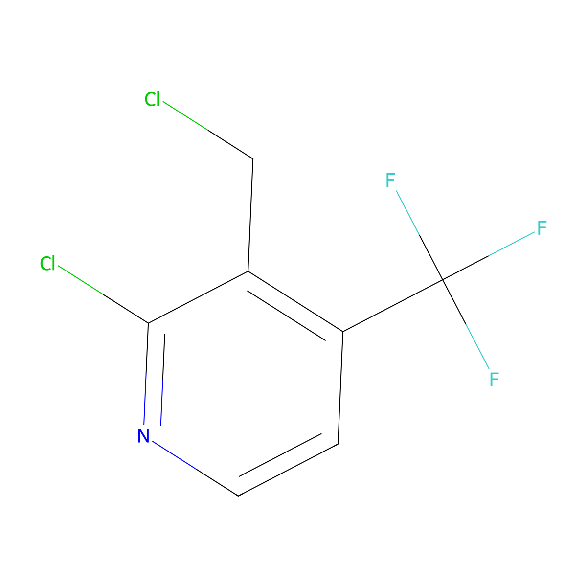 2-Chloro-3-(chloromethyl)-4-(trifluoromethyl)pyridine molecular structure, CAS 1227580-06-4