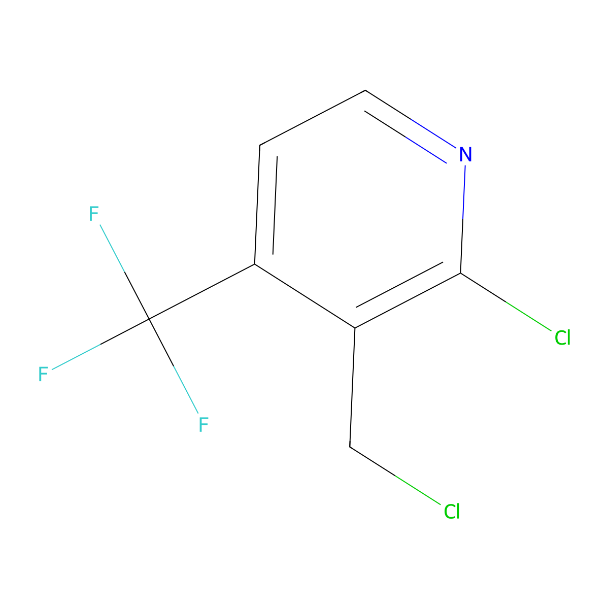 2-Chloro-3-(chloromethyl)-4-(trifluoromethyl)pyridine molecular structure, CAS 1227580-06-4