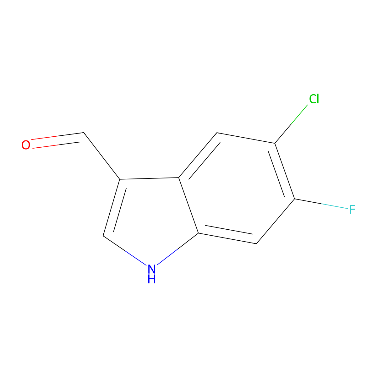 5-chloro-6-fluoro-1H-indole-3-carbaldehyde molecular structure, CAS 1227580-07-5