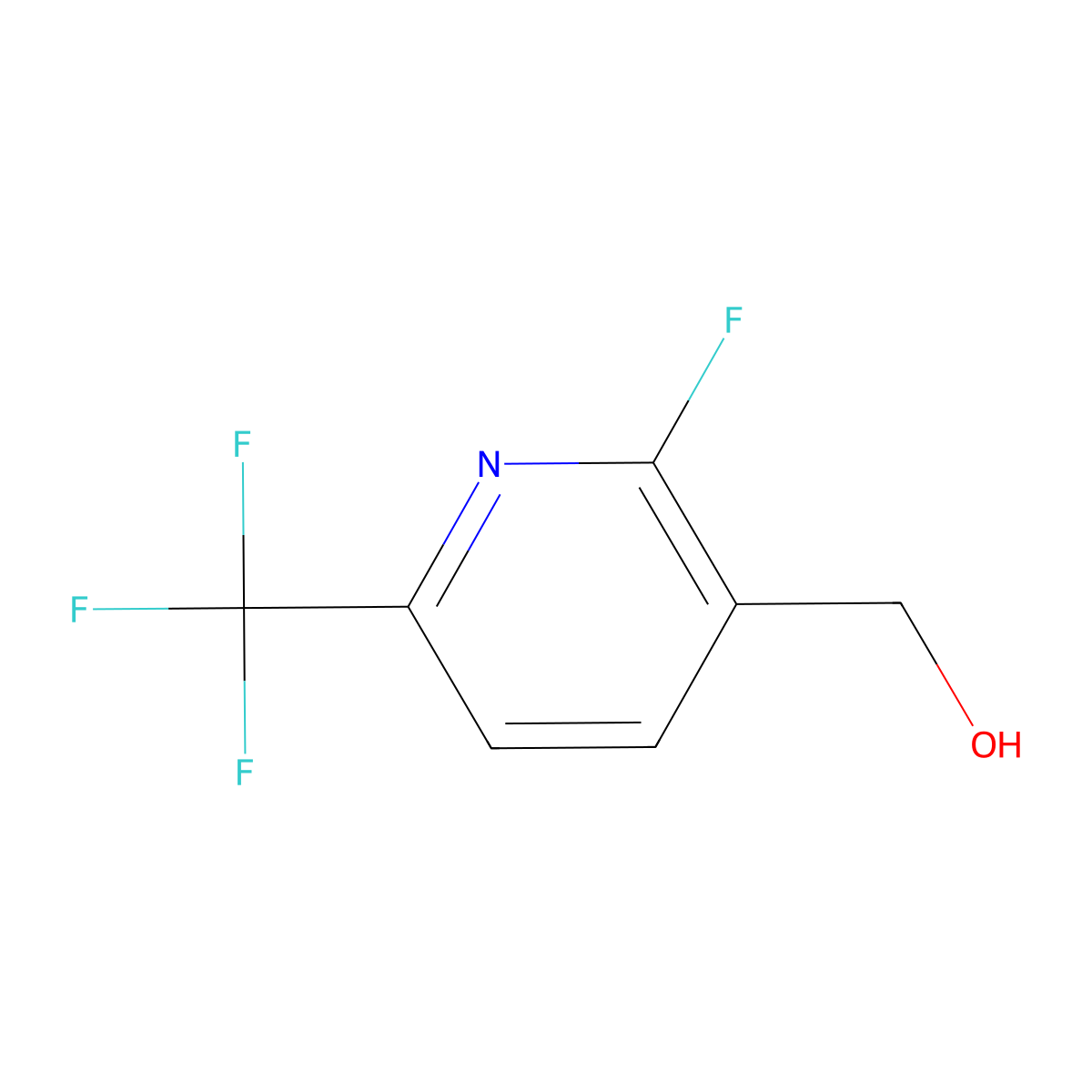 2-Fluoro-6-(trifluoromethyl)pyridine-3-methanol molecular structure, CAS 1227580-29-1
