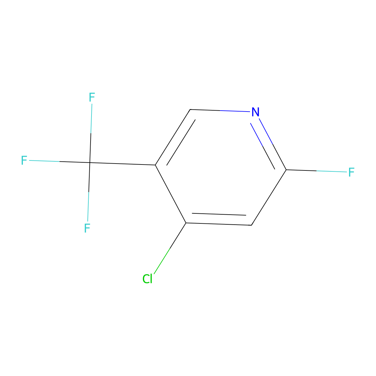 4-Chloro-2-fluoro-5-(trifluoromethyl)pyridine molecular structure, CAS 1227580-43-9