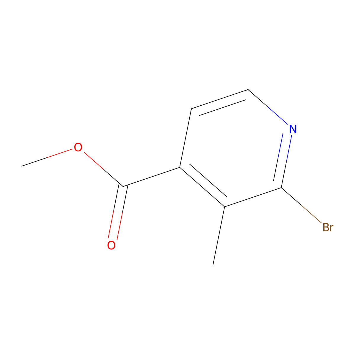 Methyl 2-bromo-3-methylisonicotinate molecular structure, CAS 1227580-45-1