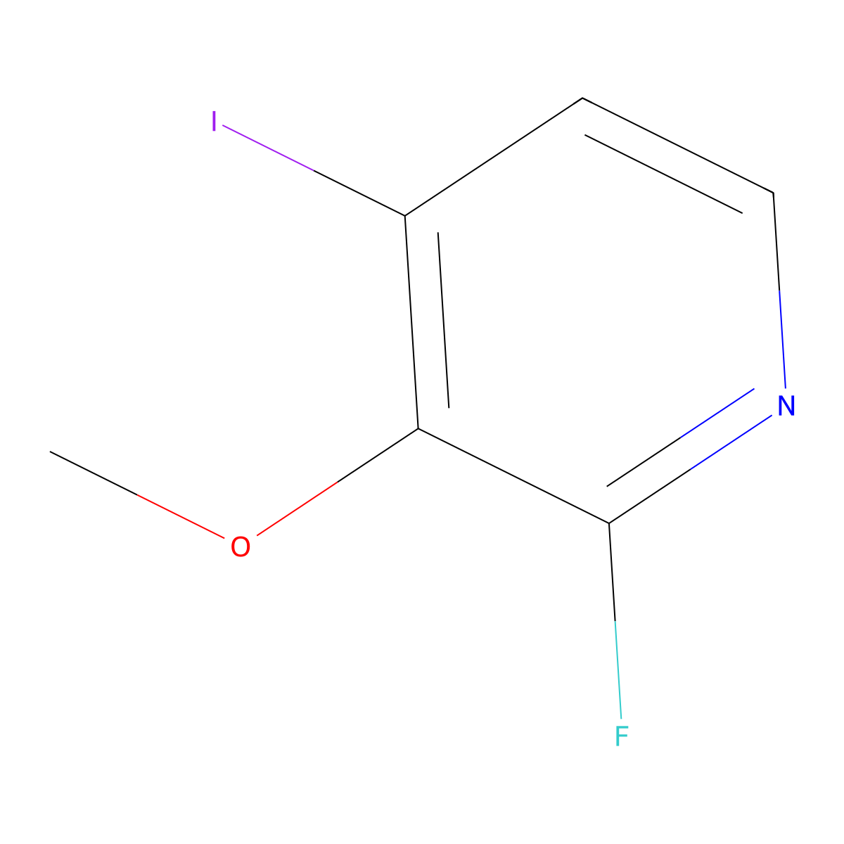2-Fluoro-4-iodo-3-methoxypyridine molecular structure, CAS 1227580-53-1