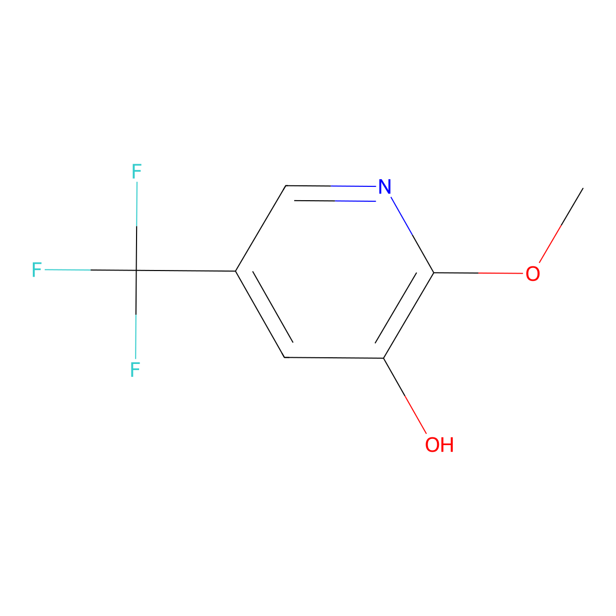 3-Hydroxy-2-methoxy-5-(trifluoromethyl)pyridine molecular structure, CAS 1227580-74-6