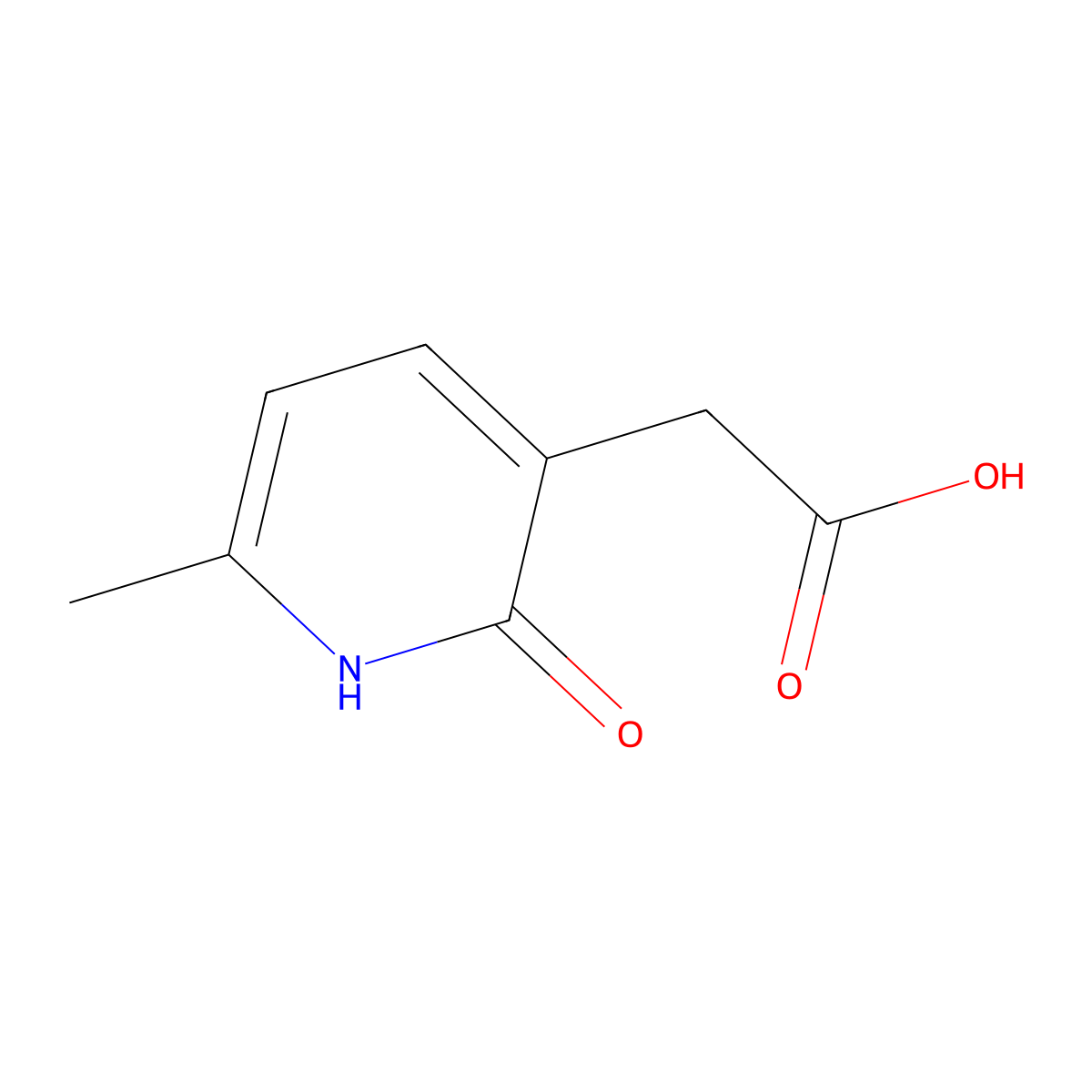 2-(6-Methyl-2-oxo-1,2-dihydropyridin-3-yl)acetic acid molecular structure, CAS 1227580-81-5