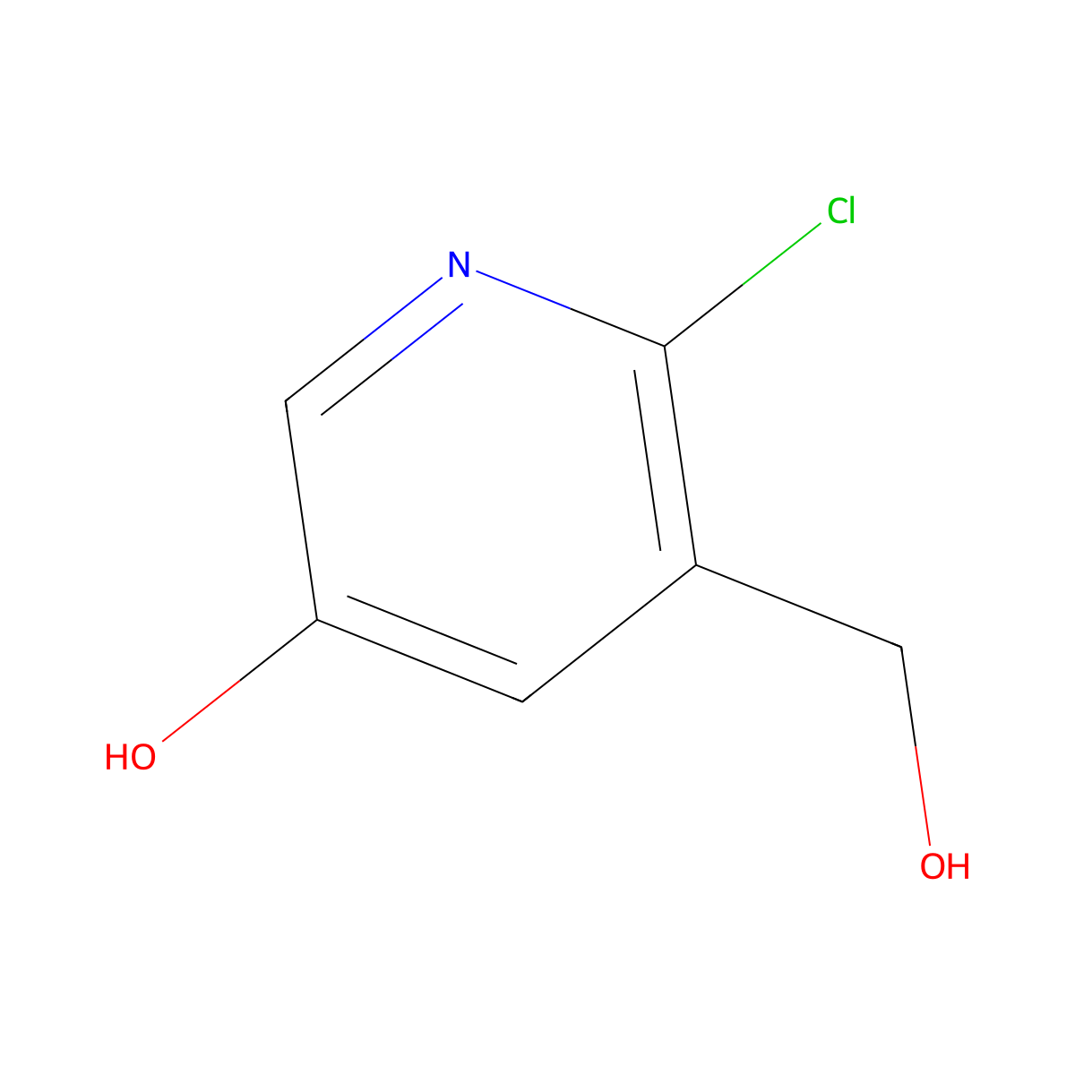 6-Chloro-5-(hydroxymethyl)pyridin-3-ol molecular structure, CAS 1227580-83-7