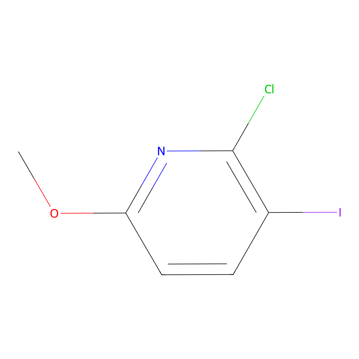 2-Chloro-3-iodo-6-methoxypyridine molecular structure, CAS 1227580-90-6