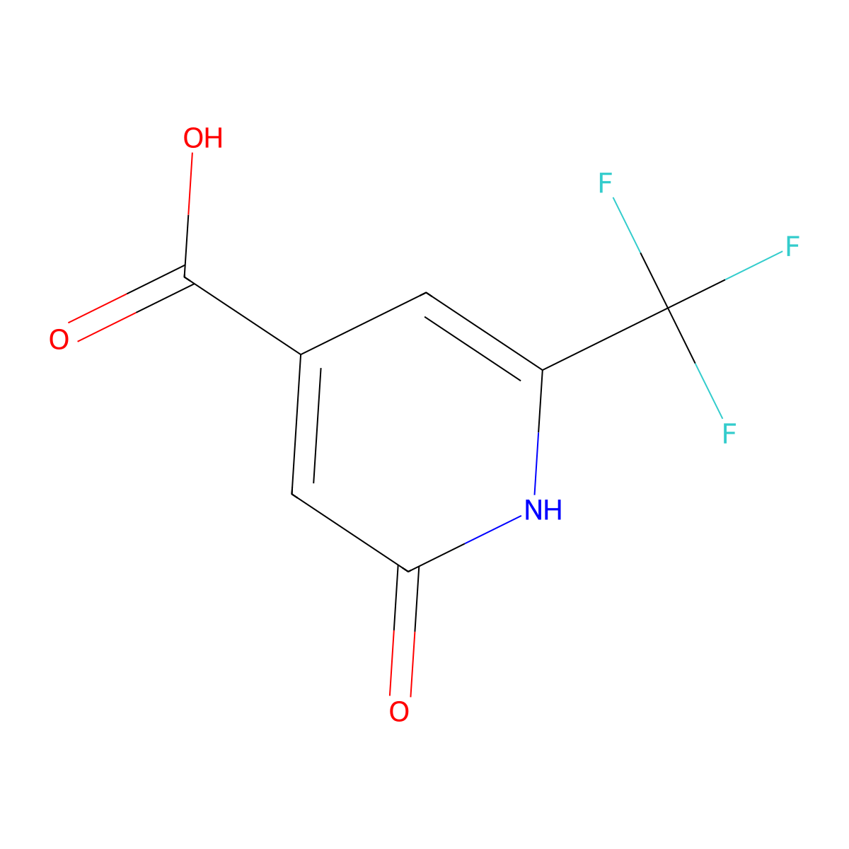 2-Hydroxy-6-(trifluoromethyl)isonicotinic acid molecular structure, CAS 1227580-92-8