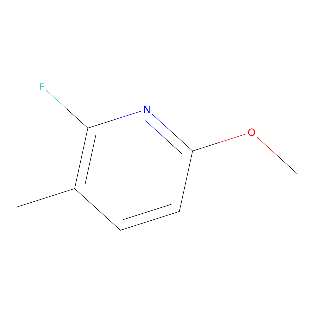 2-Fluoro-6-methoxy-3-methylpyridine molecular structure, CAS 1227580-97-3
