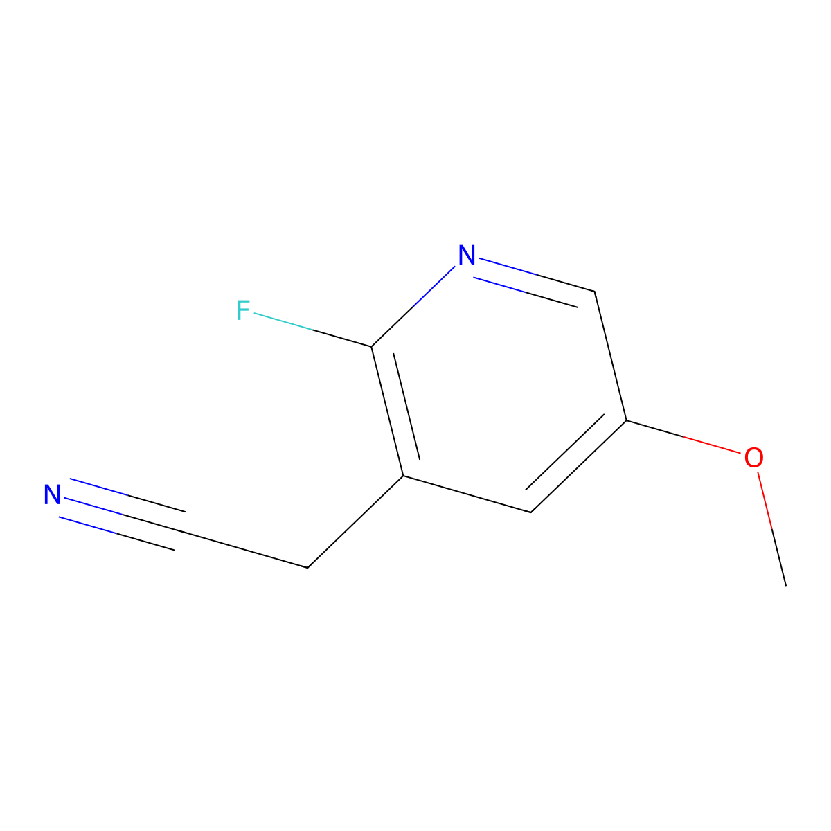 (2-Fluoro-5-methoxy-pyridin-3-yl)-acetonitrile molecular structure, CAS 1227581-06-7
