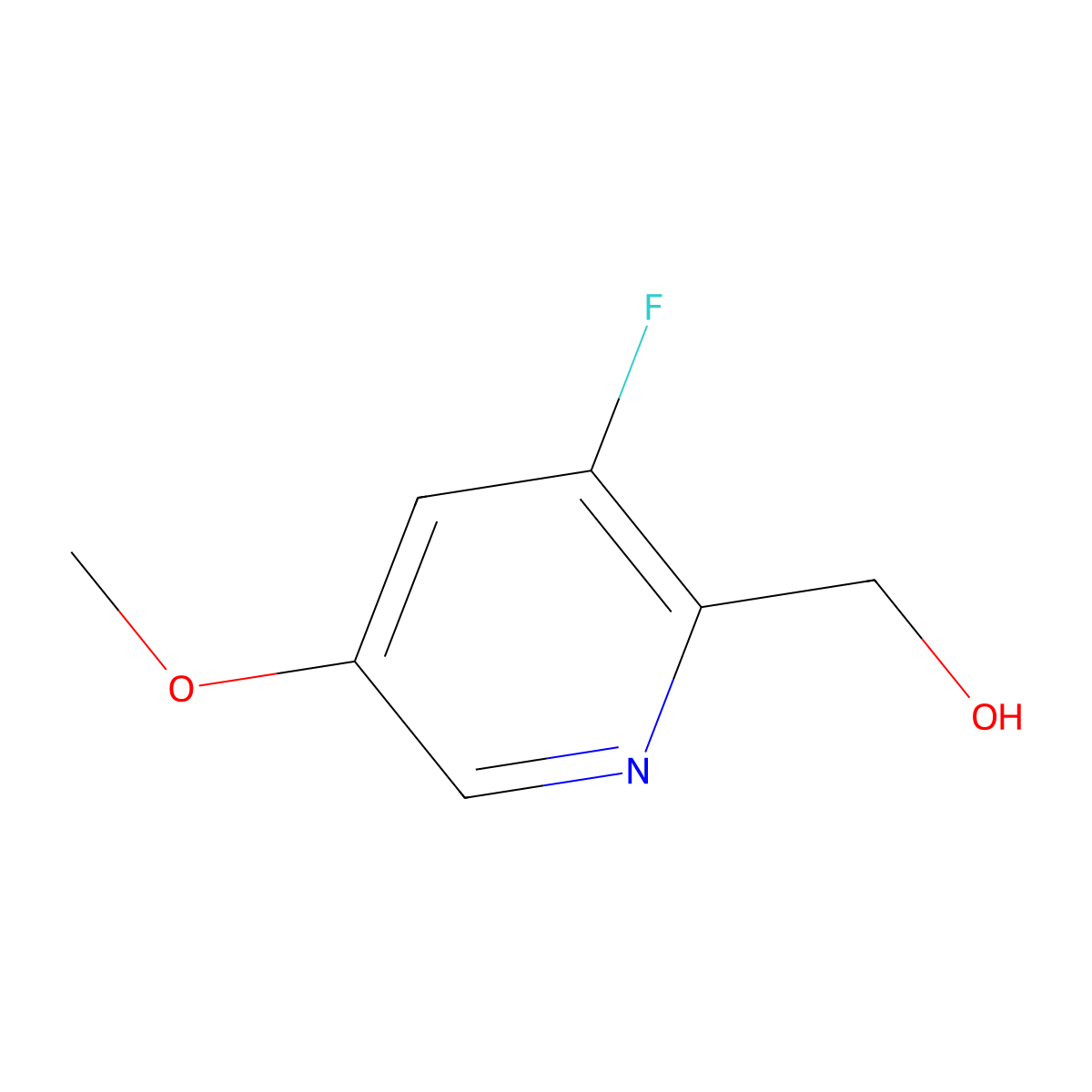 3-Fluoro-5-methoxy-2-pyridinemethanol molecular structure, CAS 1227581-08-9
