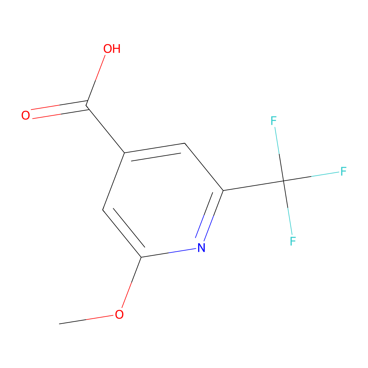 2-Methoxy-6-(trifluoromethyl)isonicotinic acid molecular structure, CAS 1227581-20-5