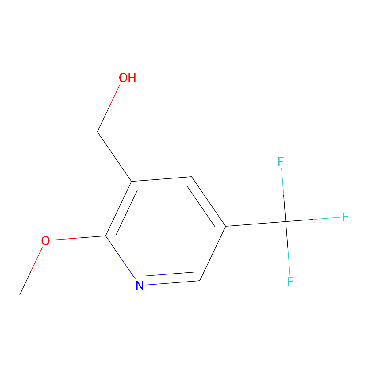 (2-Methoxy-5-(trifluoromethyl)pyridin-3-yl)methanol molecular structure, CAS 1227581-36-3