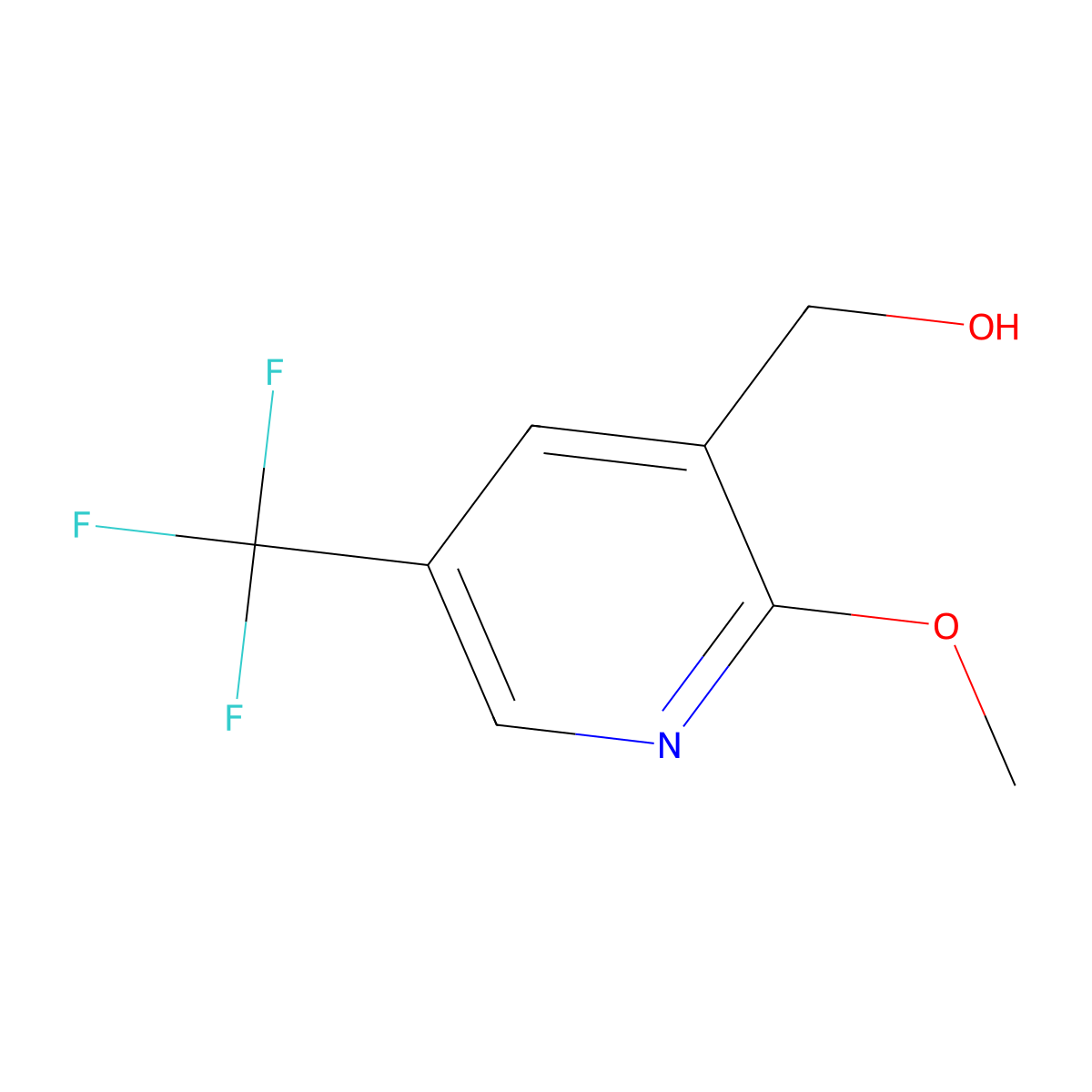 (2-Methoxy-5-(trifluoromethyl)pyridin-3-yl)methanol molecular structure, CAS 1227581-36-3