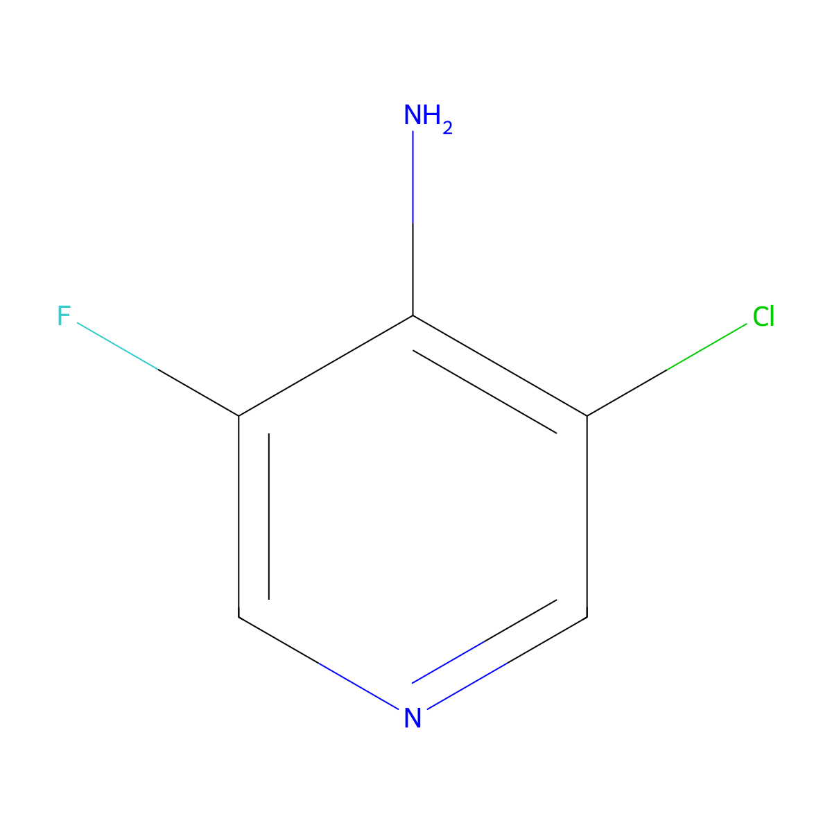 3-Chloro-5-fluoropyridin-4-amine molecular structure, CAS 1227581-38-5