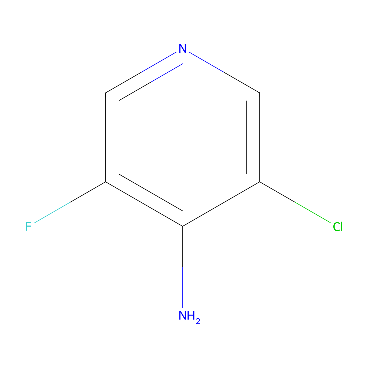 3-Chloro-5-fluoropyridin-4-amine molecular structure, CAS 1227581-38-5
