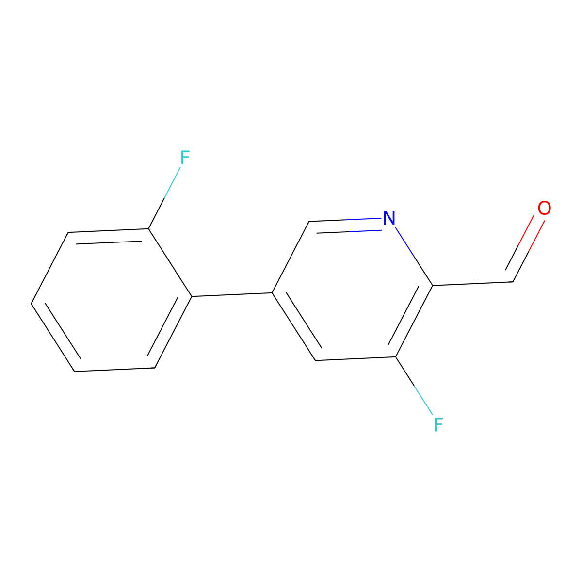 3-Fluoro-5-(2-fluorophenyl)-2-pyridinecarboxaldehyde molecular structure, CAS 1227581-52-3