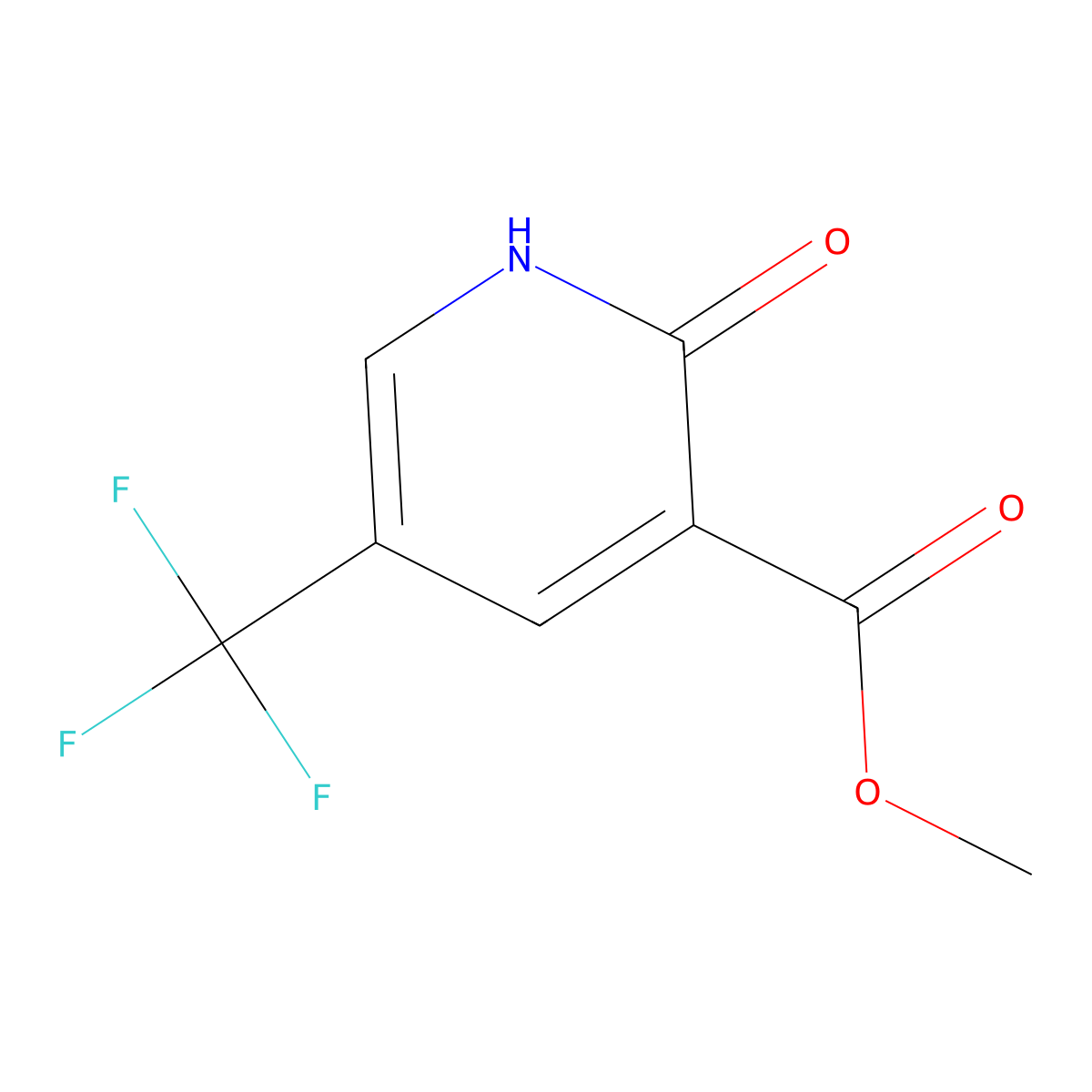 Methyl 2-hydroxy-5-(trifluoromethyl)nicotinate molecular structure, CAS 1227581-59-0