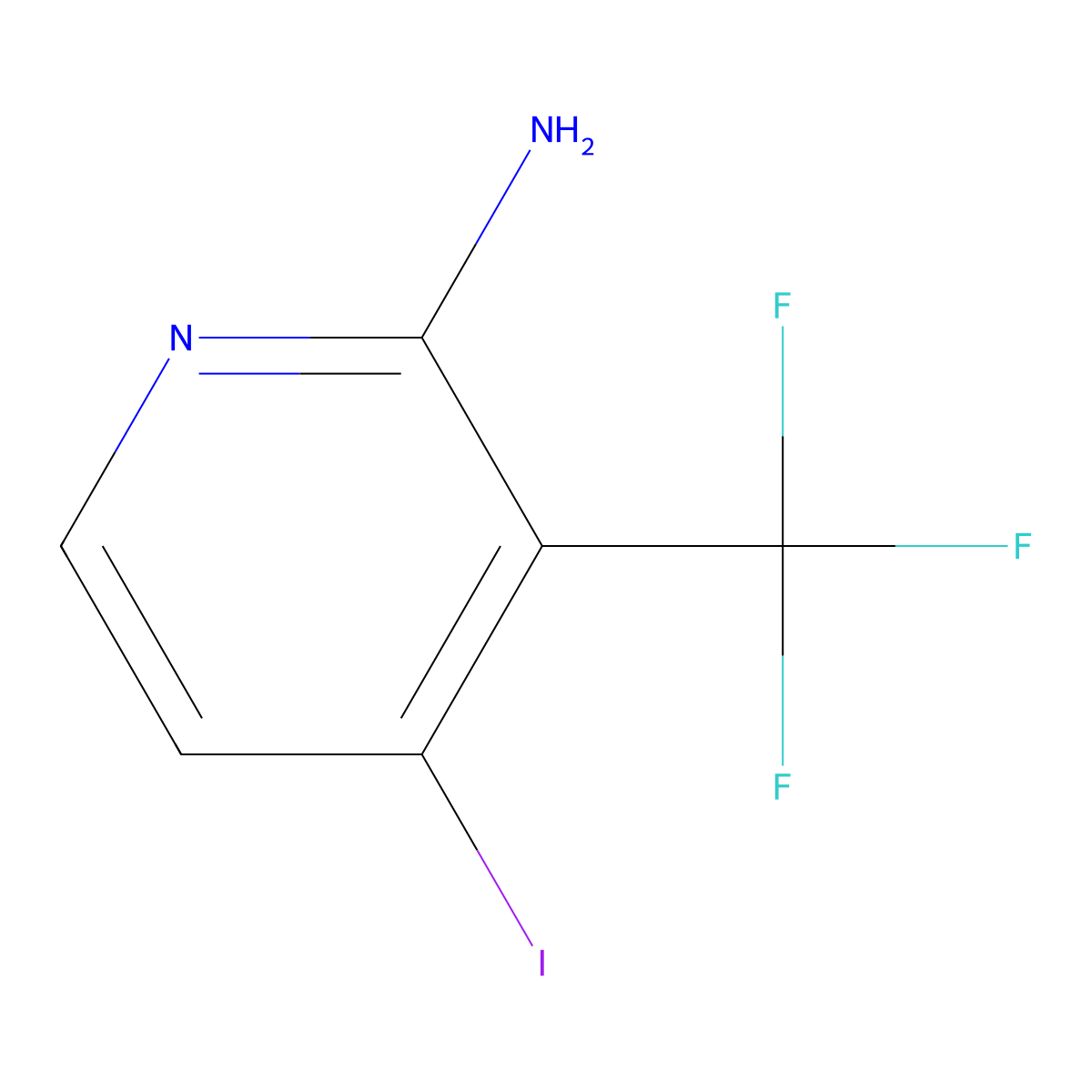 4-Iodo-3-(trifluoromethyl)pyridin-2-amine molecular structure, CAS 1227581-85-2