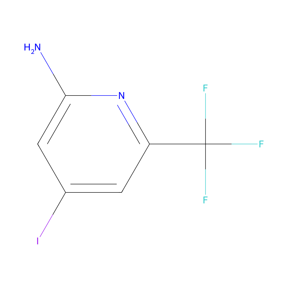2-Amino-4-iodo-6-(trifluoromethyl)pyridine molecular structure, CAS 1227581-86-3