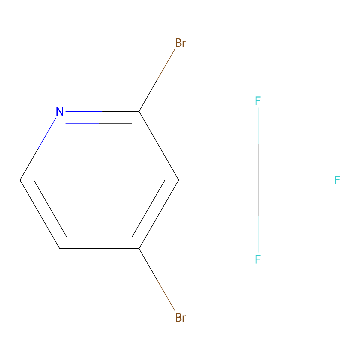 2,4-Dibromo-3-(trifluoromethyl)pyridine molecular structure, CAS 1227582-03-7