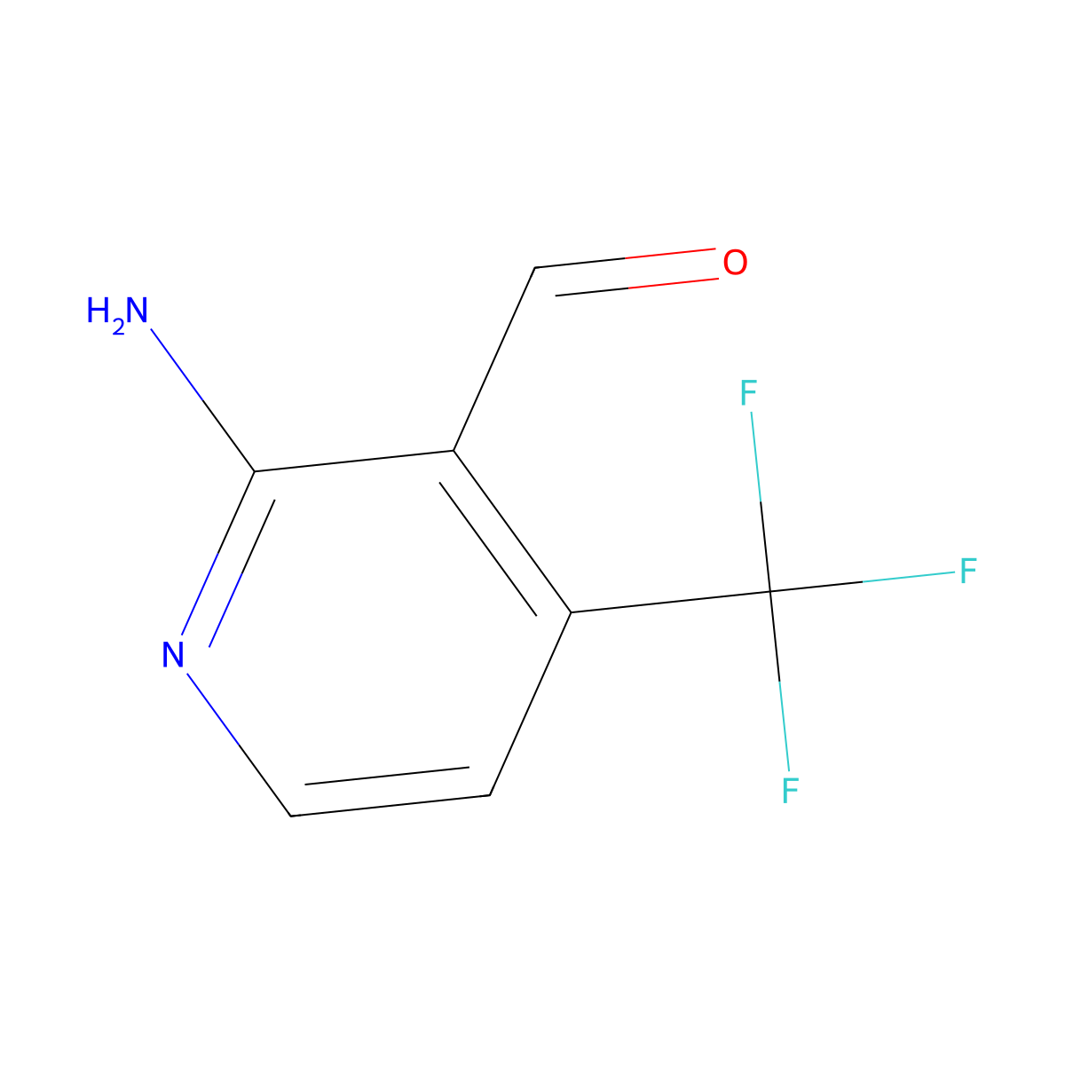 2-Amino-4-(trifluoromethyl)-3-pyridinecarboxaldehyde molecular structure, CAS 1227582-11-7