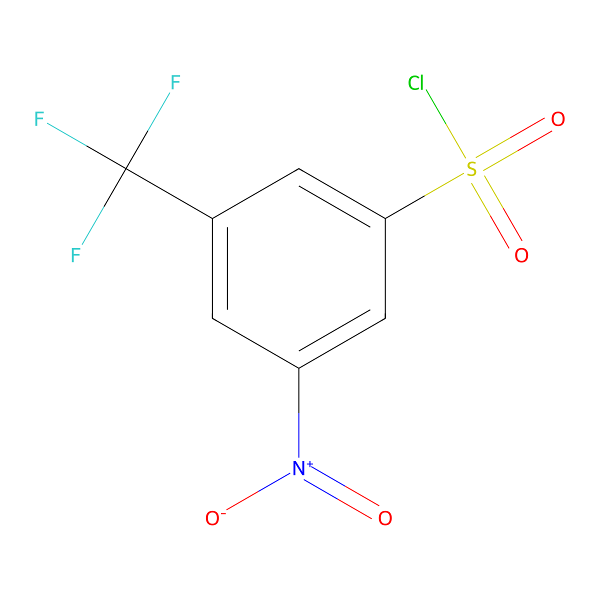 3-Nitro-5-(trifluoromethyl)benzenesulfonyl chloride molecular structure, CAS 1227582-49-1
