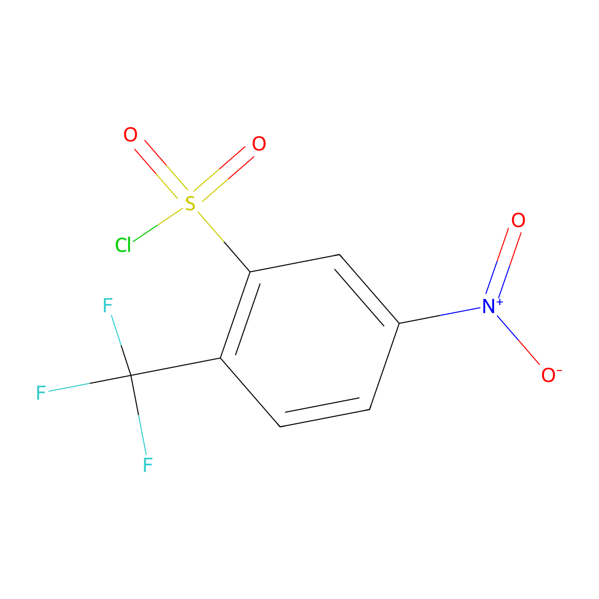 5-Nitro-2-(trifluoromethyl)benzene-1-sulfonyl chloride molecular structure, CAS 1227582-51-5