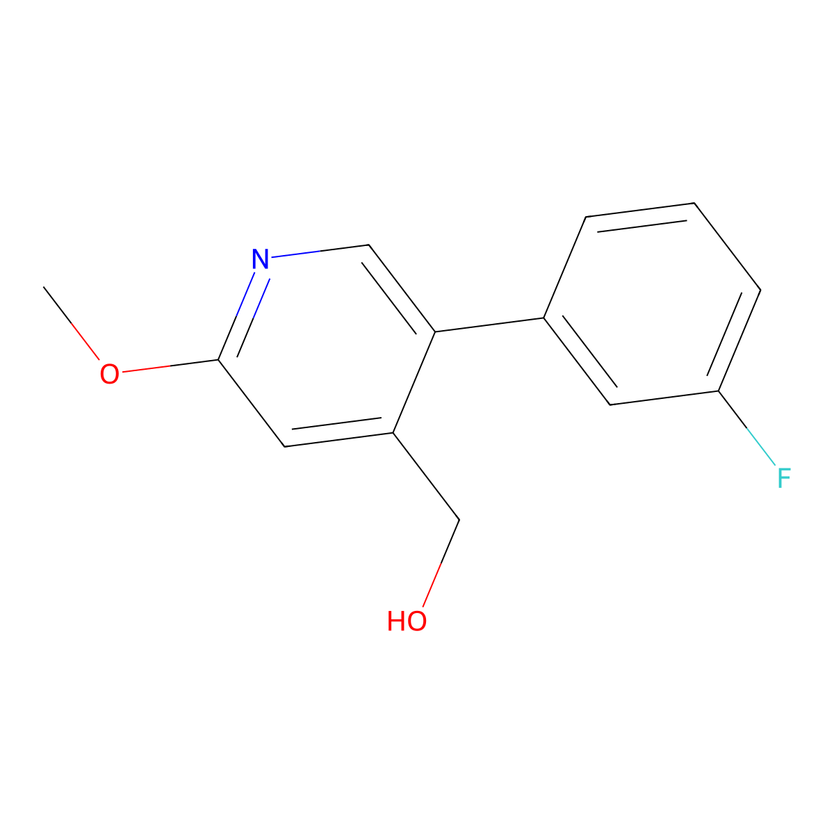 [5-(3-Fluorophenyl)-2-methoxy-4-pyridinyl]methanol molecular structure, CAS 1227582-69-5