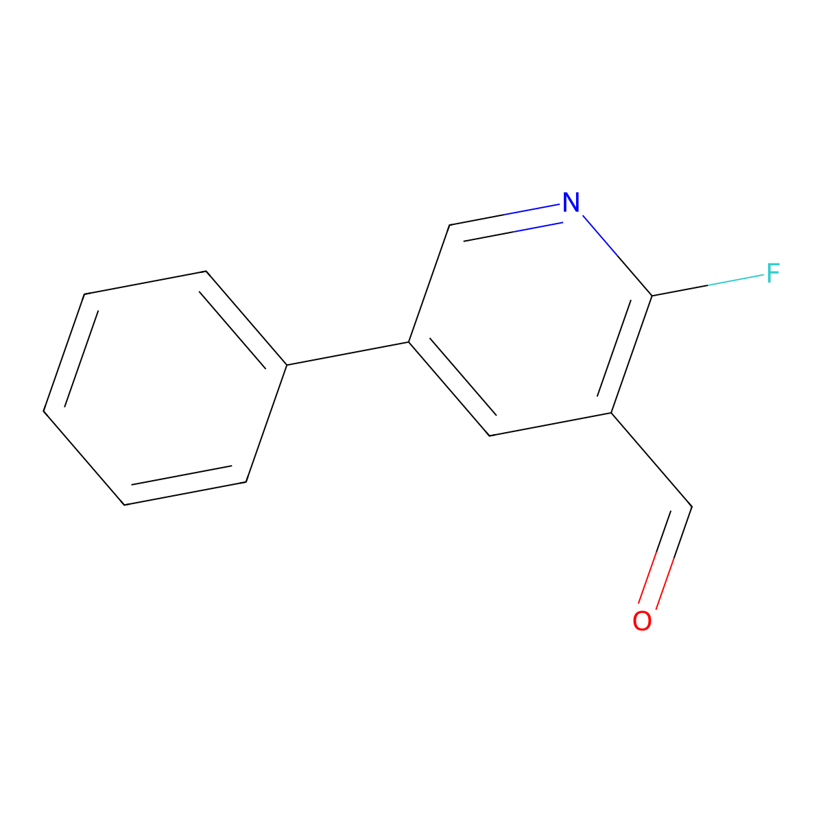 2-Fluoro-5-phenylnicotinaldehyde molecular structure, CAS 1227582-82-2