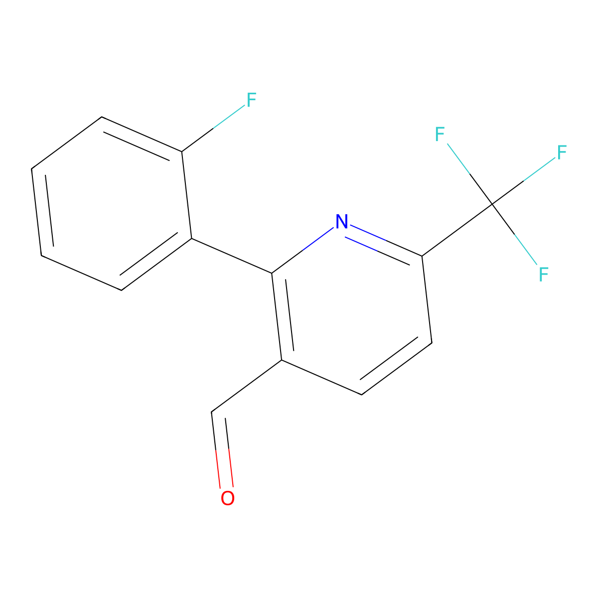 2-(2-Fluorophenyl)-6-(trifluoromethyl)nicotinaldehyde molecular structure, CAS 1227582-87-7