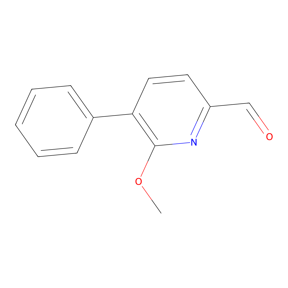 6-Methoxy-5-phenylpyridine-2-carbaldehyde molecular structure, CAS 1227582-89-9