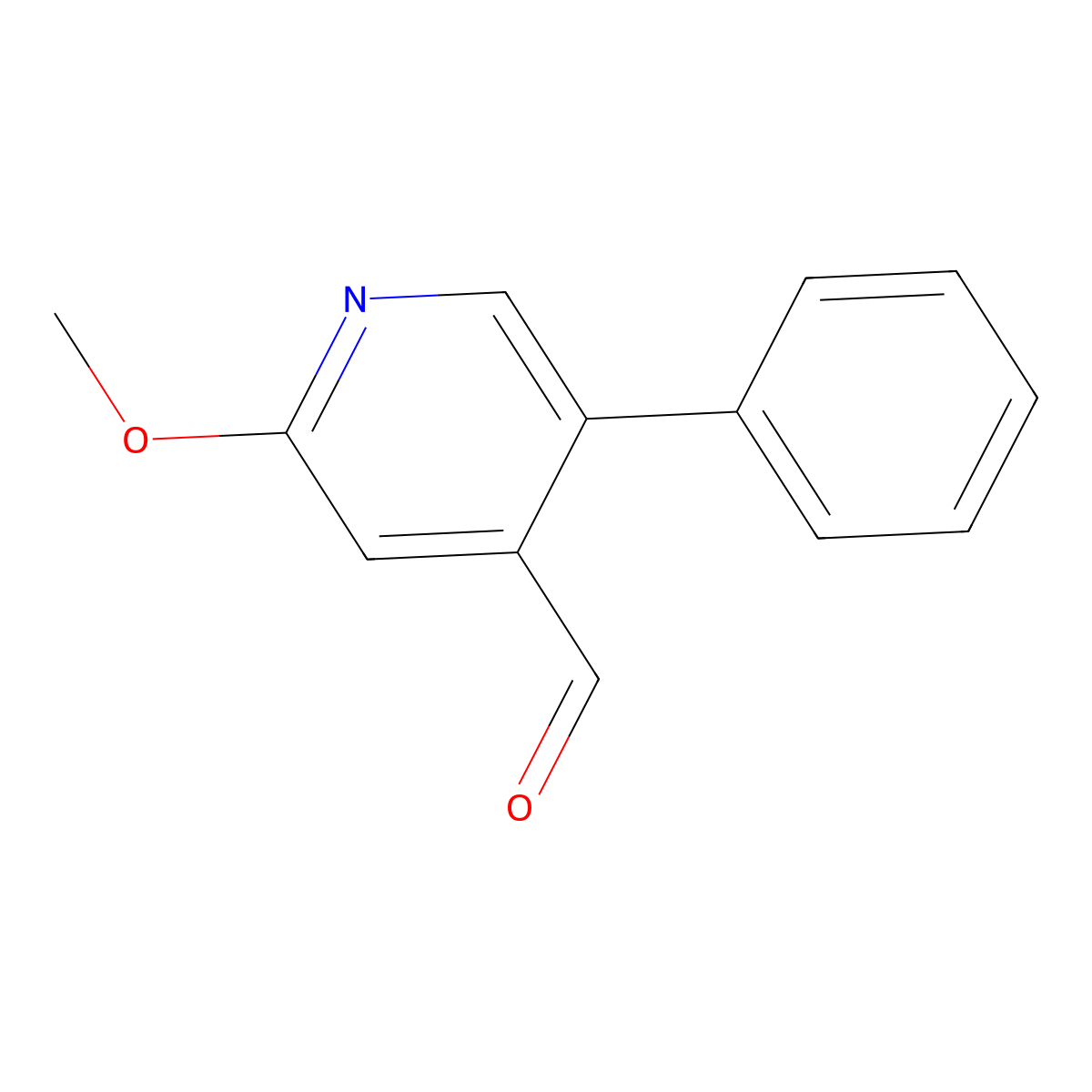 2-Methoxy-5-phenylpyridine-4-carboxaldehyde molecular structure, CAS 1227582-94-6
