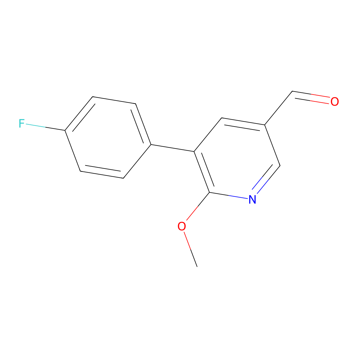 5-(4-Fluorophenyl)-6-methoxynicotinaldehyde molecular structure, CAS 1227583-53-0