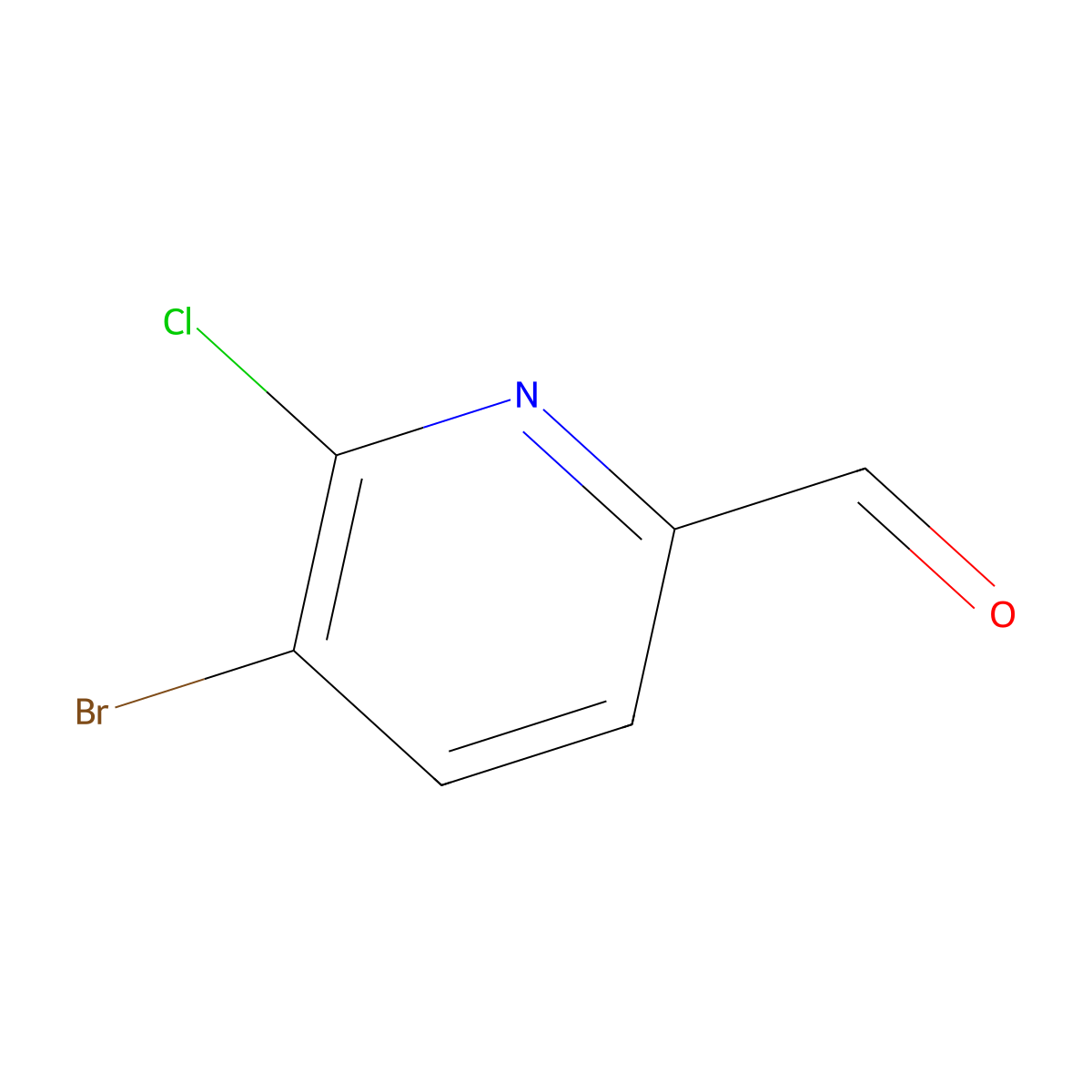 5-Bromo-6-chloropyridine-2-carbaldehyde molecular structure, CAS 1227583-91-6