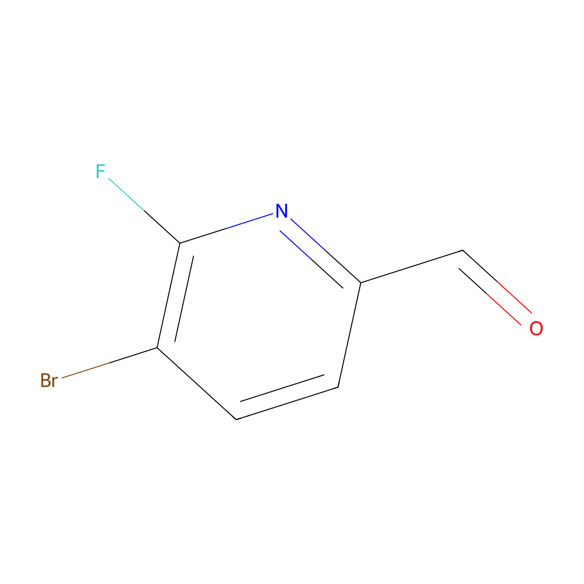 5-Bromo-6-fluoro-2-pyridinecarboxaldehyde molecular structure, CAS 1227583-93-8