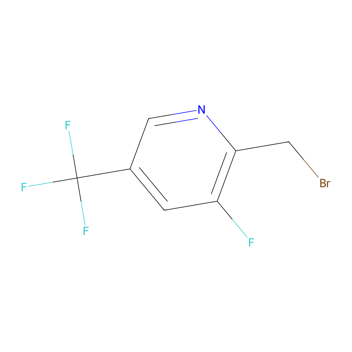 2-(Bromomethyl)-3-fluoro-5-(trifluoromethyl)pyridine molecular structure, CAS 1227583-97-2