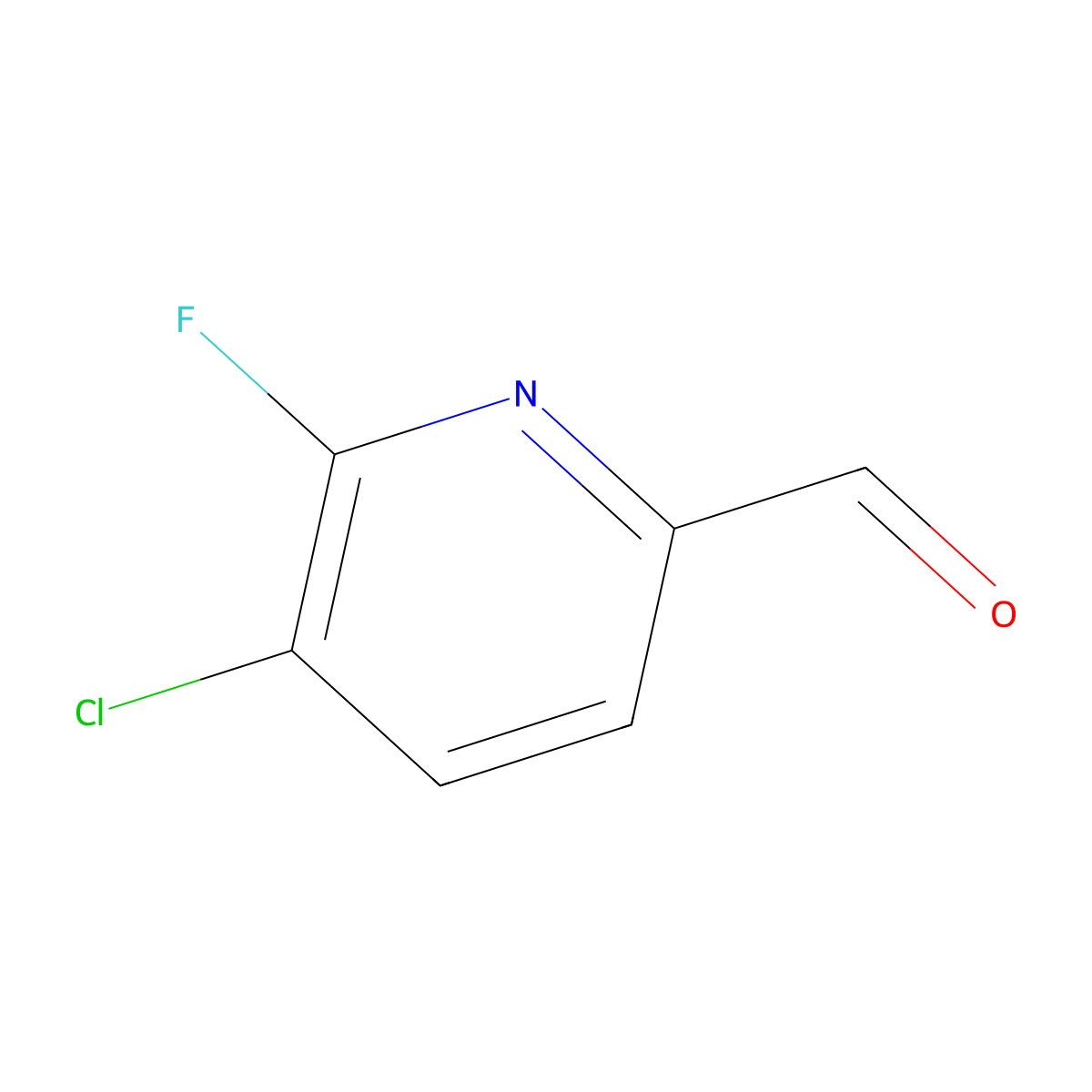 5-Chloro-6-fluoropicolinaldehyde molecular structure, CAS 1227583-98-3