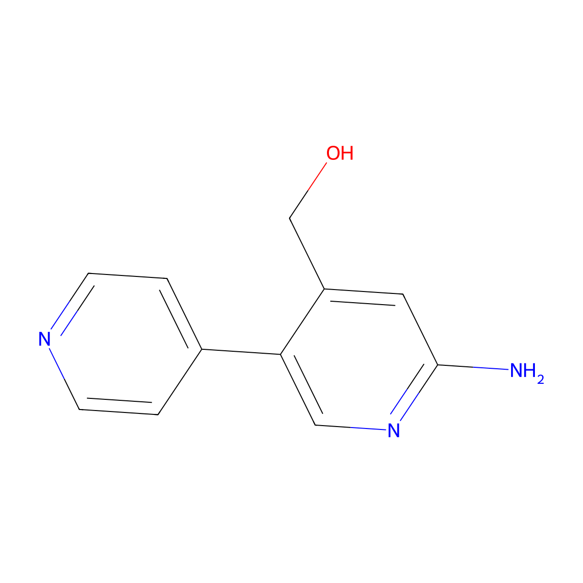 (6-Amino-[3,4'-bipyridin]-4-yl)methanol molecular structure, CAS 1227584-10-2